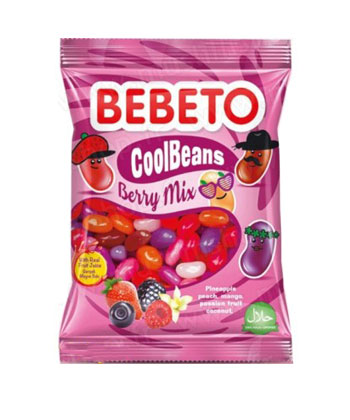 Photo Bonbons Cool Beans – Berry Mix – Fabriqué avec du Vrai Jus de Fruit – Bebeto – Halal – Sachet 60gr - Bebeto