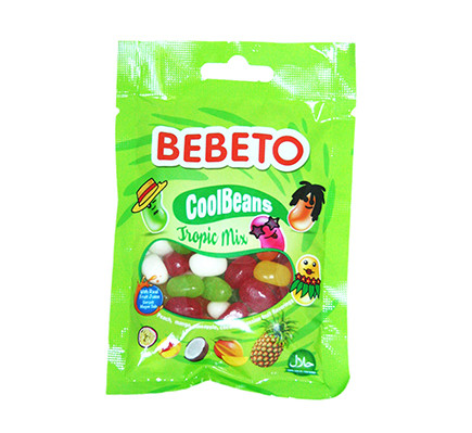 Photo Bonbons Cool Beans – Tropical Mix – Fabriqué avec du Vrai Jus de Fruit – Bebeto – Halal – Sachet 60gr - Bebeto